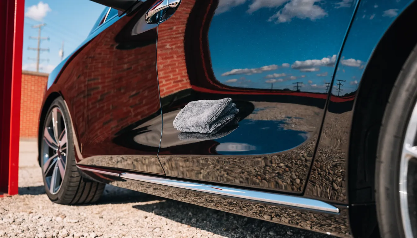 Corrected black paint reflecting the sky like a mirror